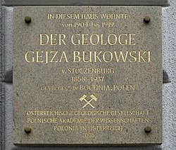 Gejza Bukowski von Stolzenburg – Gedenktafel