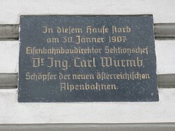 Carl Wurmb – Gedenktafel
