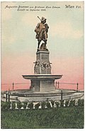 Augustin-Brunnen von dem Bildhauer Hans Scherpe mit dessen Bronzeskulptur, enthüllt im September 1908.