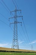 Die 380-kV-Leitung Marxheim–Koblenz hat die auf diesem Abschnitt vollständig abgebaute Nord-Süd-Leitung ersetzt