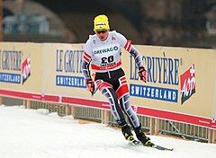 Dominik Baldauf beim FIS-Skiweltcup in Dresden 2018