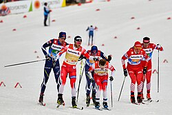 Staffel-Übergabe nach dem zweiten Läufer