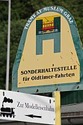 Haltestellenschild des Tramway Museums