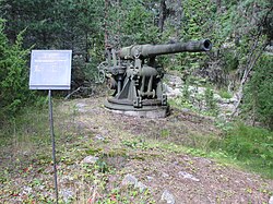 Modernisiertes de-Bange-Festungsgeschütz aus dem Zweiten Weltkrieg in Finnland