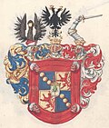 Wappen der Freiherren von Heister (1664) mit drei Helmen