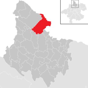 Lage der Gemeinde Aigen-Schlägl im Bezirk Rohrbach (anklickbare Karte)