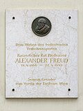 Alexander Freud – Gedenktafel