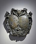 Allianzwappen Bayern-Lothringen (vor 1623), das bayerische Wappen noch ohne Herzschild und Reichsapfel