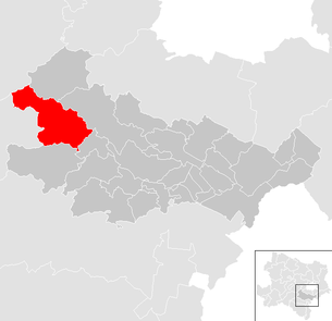 Lage der Gemeinde Altenmarkt an der Triesting im Bezirk Baden (anklickbare Karte)