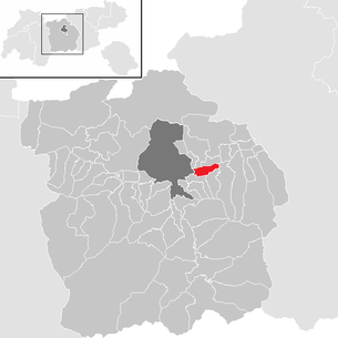 Lage der Gemeinde Ampass im Bezirk Innsbruck-Land (anklickbare Karte)