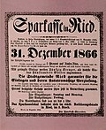 Ankündigung im Rieder Volksblatt am 31. Dezember 1866