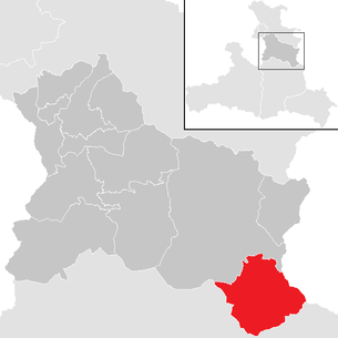 Lage der Gemeinde Annaberg-Lungötz im Bezirk Hallein (anklickbare Karte)