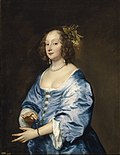 Mary Ruthven, Lady van Dyck (Die Frau des Künstlers, um 1640), 104 × 81 cm, Prado, Madrid.