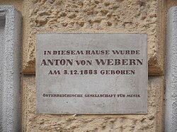 Anton von Webern – Gedenktafel