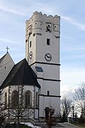 Ehemaliger Schlossturm. Nun Kirchturm