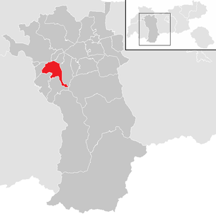 Lage der Gemeinde Arzl im Pitztal im Bezirk Imst (anklickbare Karte)