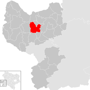 Lage der Gemeinde Aschbach-Markt im Bezirk Amstetten (anklickbare Karte)