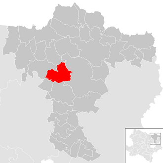 Lage der Gemeinde Asparn an der Zaya im Bezirk Mistelbach (anklickbare Karte)