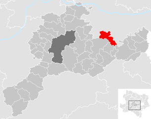 Lage der Gemeinde Asperhofen im Bezirk Sankt Pölten (anklickbare Karte)