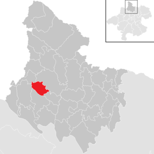 Lage der Gemeinde Atzesberg im Bezirk Rohrbach (anklickbare Karte)
