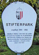 Stifterpark Tafel