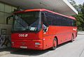 MAN ÜL 353 mit Wortmarke und Pflatsch im bis 2005 gültigen verkehrsroten Anstrich der ÖBB BahnBus, August 2004