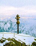 Das alte Gipfelkreuz im März 1979