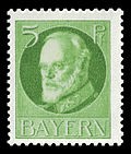 Briefmarke mit Porträt Ludwigs III., Ausgabe am 30. März 1914