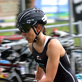 Bianca Steurer im Jannersee Triathlon, 2014