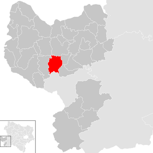 Lage der Gemeinde Biberbach (Niederösterreich) im Bezirk Amstetten (anklickbare Karte)