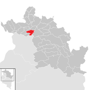 Lage der Gemeinde Bildstein (Vorarlberg) im Bezirk Bregenz (anklickbare Karte)