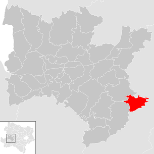 Lage der Gemeinde Bischofstetten im Bezirk Melk (anklickbare Karte)