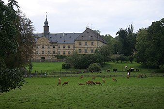 Blick vom Wildgarten auf das Schloss