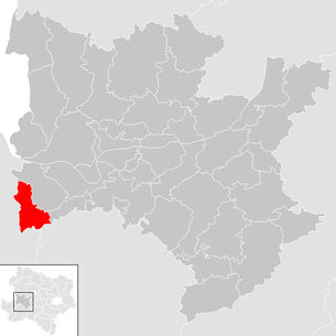Lage der Gemeinde Blindenmarkt im Bezirk Melk (anklickbare Karte)