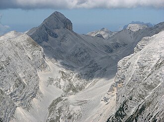 Das Breitgrieskar und die Breitgrieskarspitze von Süden