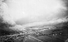 Brennendes Rotterdam nach dem deutschen Luftangriff 1940