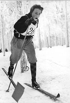 Christine Nestler bei denDDR-Junioren-Meisterschaften 1956 in Oberhof