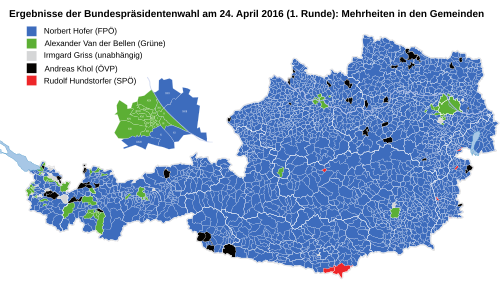 Mehrheitsverteilung auf Ebene der Gemeinden (ohne Briefwahlstimmen)