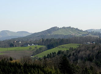 Der Burgstallkogel vom westlich gelegenen Georgenberg aus gesehen