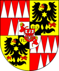 Gemehrtes Wappen des Ferdinand Julius von Troyer (Troyer von Gießbach): Bischof von Olmütz