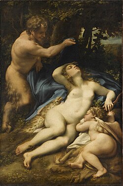 Venus und Amor mit einem Satyr, ca. 1528