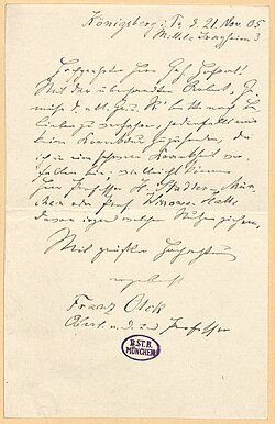 Scan eines handschriftlichen Briefes in Sütterlin