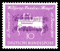 Briefmarke (1956) der Deutschen Bundespost zum 200. Geburtstag
