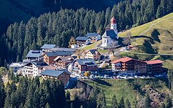 Das Ortszentrum von Damüls