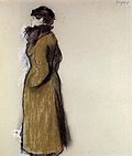 Ellen Andrée (um 1879), Pastell auf graugrünem Papier, 48,5 × 42 cm