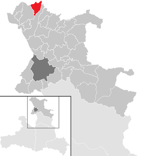Lage der Gemeinde Dorfbeuern im Bezirk St. Johann im Pongau (anklickbare Karte)