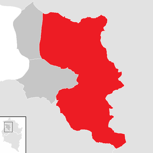 Lage der Gemeinde Dornbirn im Bezirk Dornbirn (anklickbare Karte)