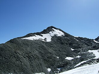 Gipfelaufbau der Dreieckspitze von Westen, von der Bärenluegscharte