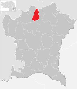 Lage der Gemeinde Edelsbach bei Feldbach im Bezirk Südoststeiermark (anklickbare Karte)