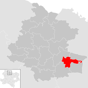 Lage der Gemeinde Eggenburg im Bezirk Horn (anklickbare Karte)